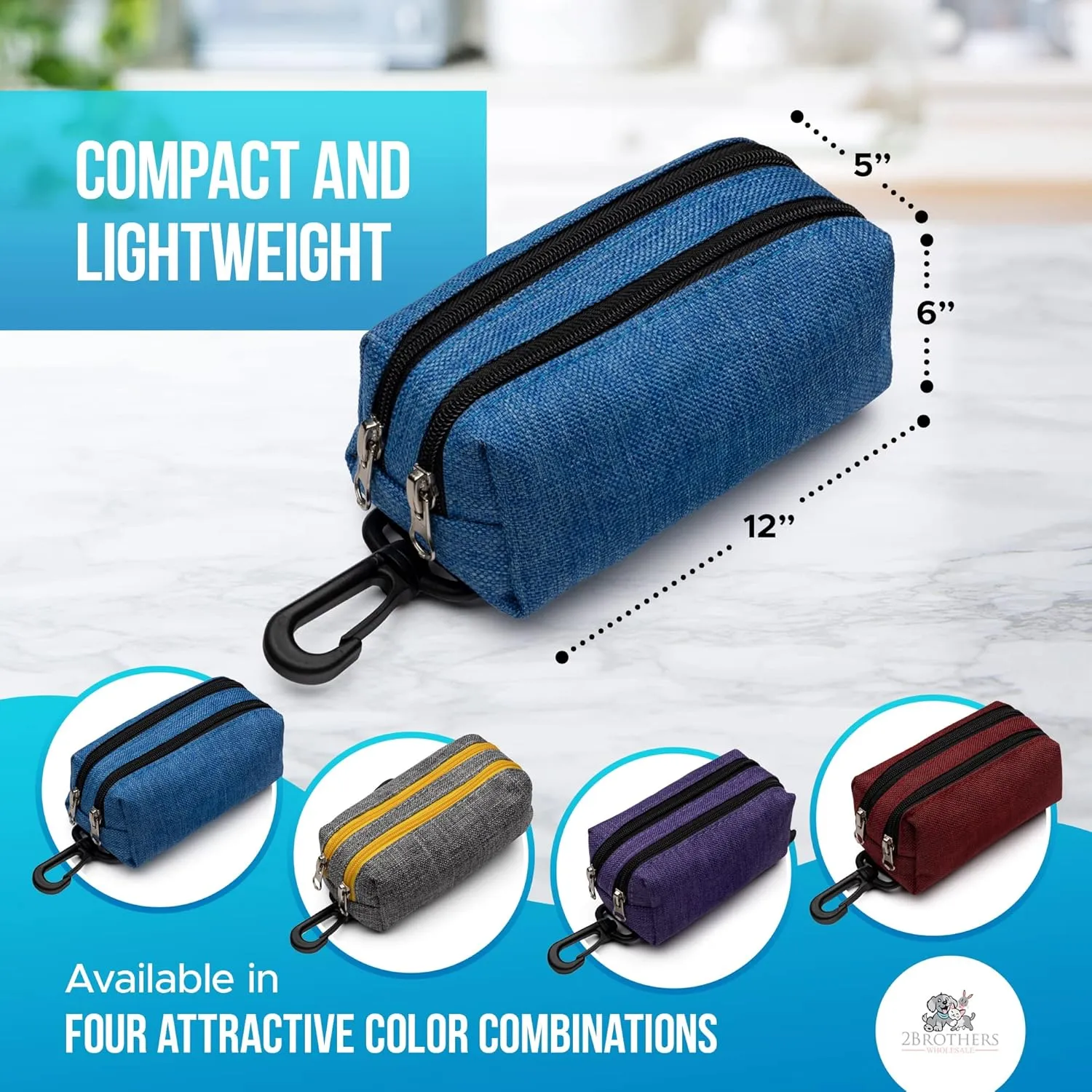 Premium Dog Poop Bag Holder for Leash - Convenient Dog Poop Bag Dispenser with Durable Design - Stylish Accessory for Easy Cleanup - Ideal for Dogs, Puppies, and Outdoor Walks - Grey
