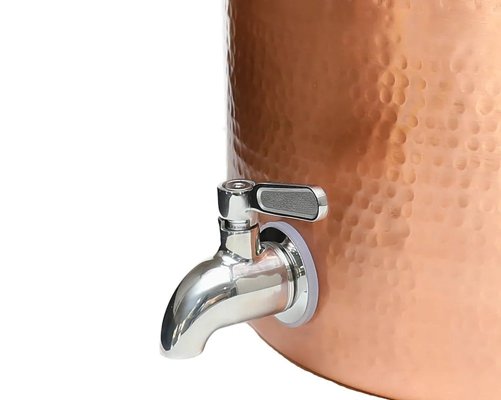 Pure Copper Water Dispenser with Lid  | Glossy Finish | Holds 3.5gal