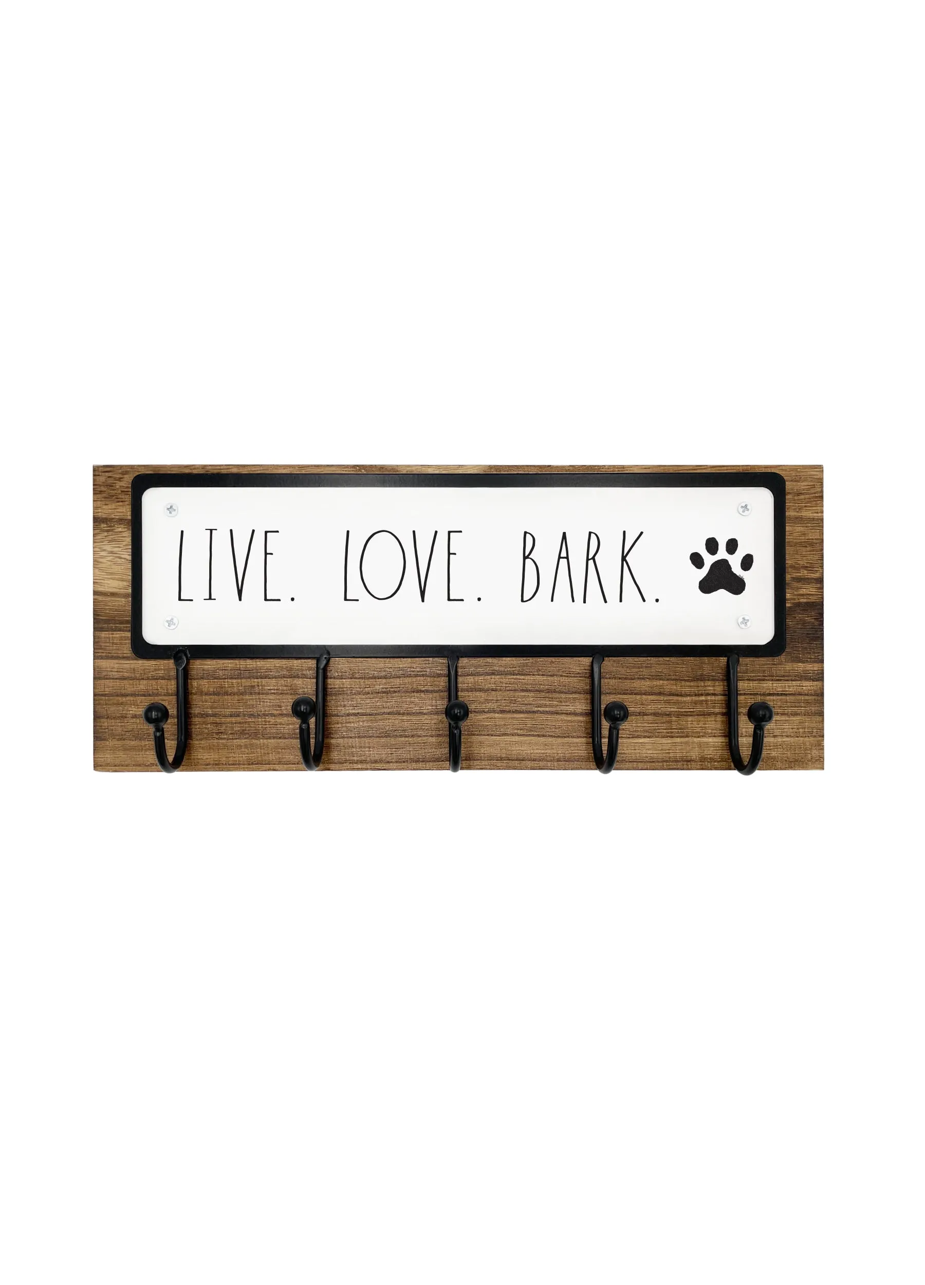 Rae Dunn “Bark” Wooden Metal Wall Hooks for Pet Items