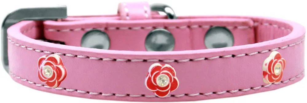 Red Rose Widget Dog Collar Light Pink Size 18