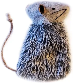 Refillable Mouse Toy Stuffed with Your Choice of 5 Different Cat Drugs (Tatarian Honeysuckle, Silver Vine, Valerian Root, Lemongrass, Catnip) (Gray, Organic Catnip)
