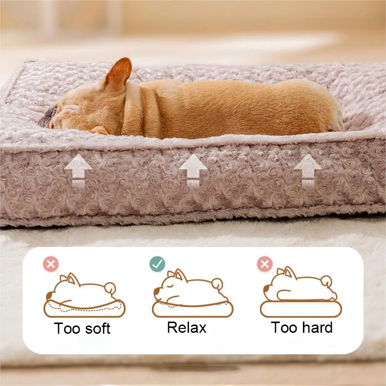 Rose Velvet Dog Thick Mat Bed