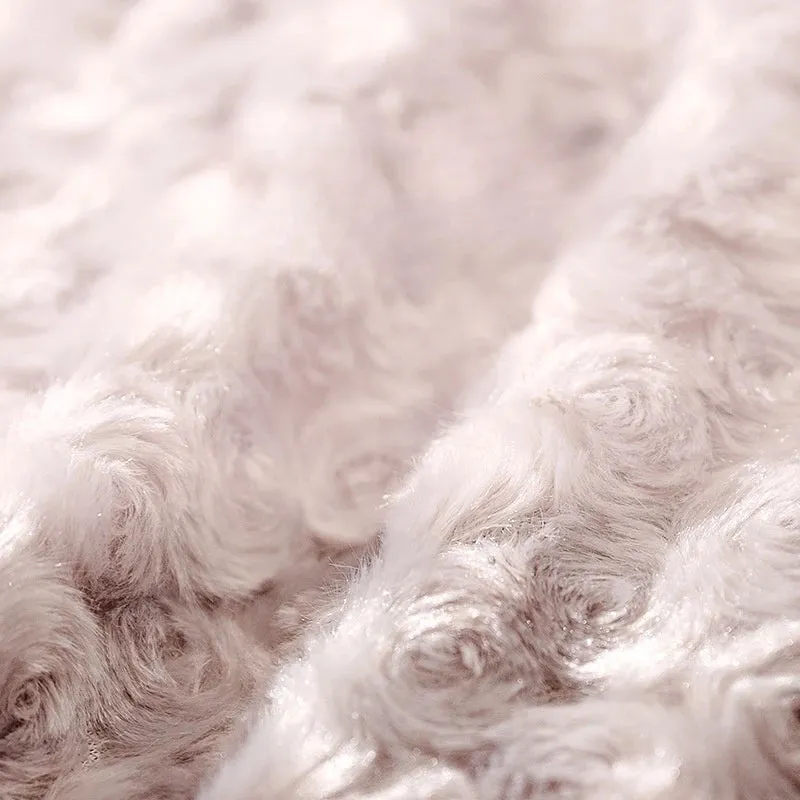 Rose Velvet Dog Thick Mat Bed