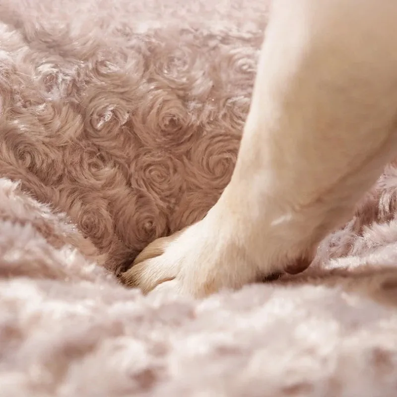 Rose Velvet Dog Thick Mat Bed