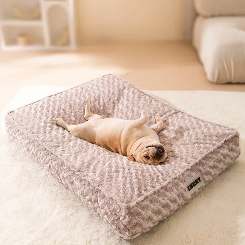 Rose Velvet Dog Thick Mat Bed