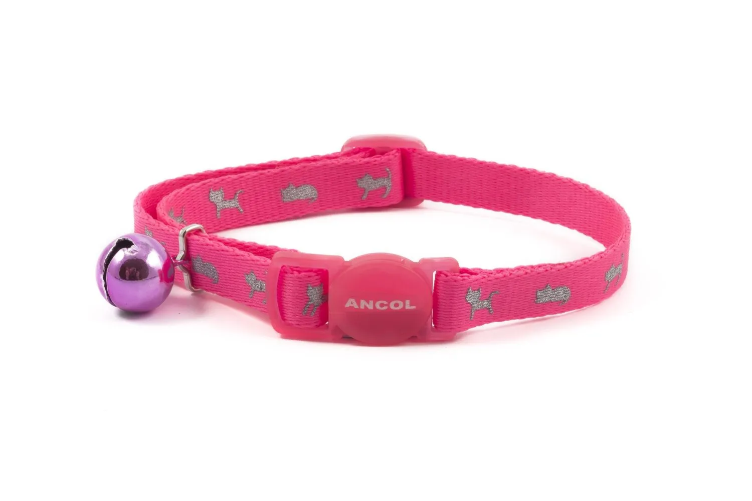 Safety Buckle Cat Collar Hi Vis Reflective Pink