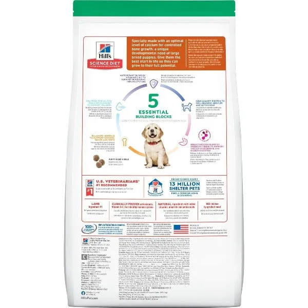 Science Diet Puppy Large Breed Lamb Meal & Brown Rice Recipe Dry Dog Food, 30lb