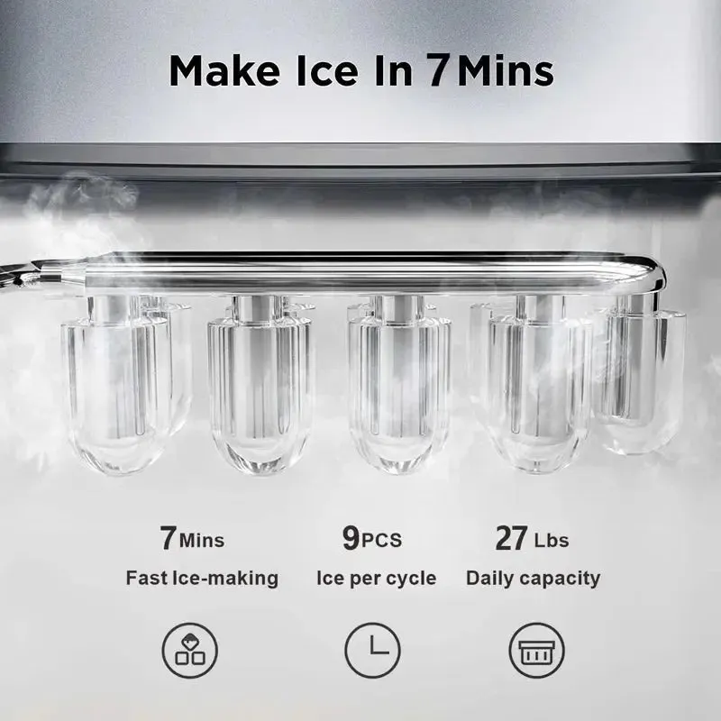 SOOPYK Hot and Cold Water Cooler Dispenser with Ice Maker 5 Gallon Bottle Top Load 27 Lbs per Day