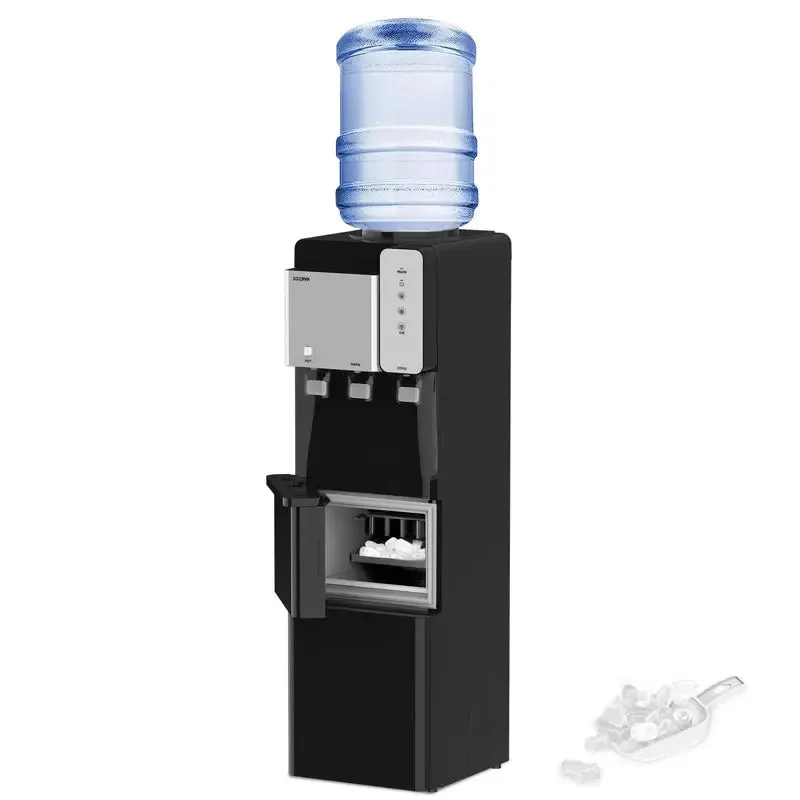 SOOPYK Hot and Cold Water Cooler Dispenser with Ice Maker 5 Gallon Bottle Top Load 27 Lbs per Day