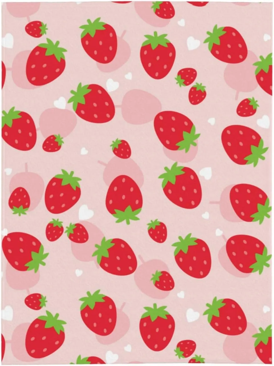 Strawberry Blanket Super Soft Fleece Throw Blanket Warm and Cozy Lightweight Bed Blanket for Couch, Sofa, Camping, and Travel All Season Blankets Gifts 50"x40"