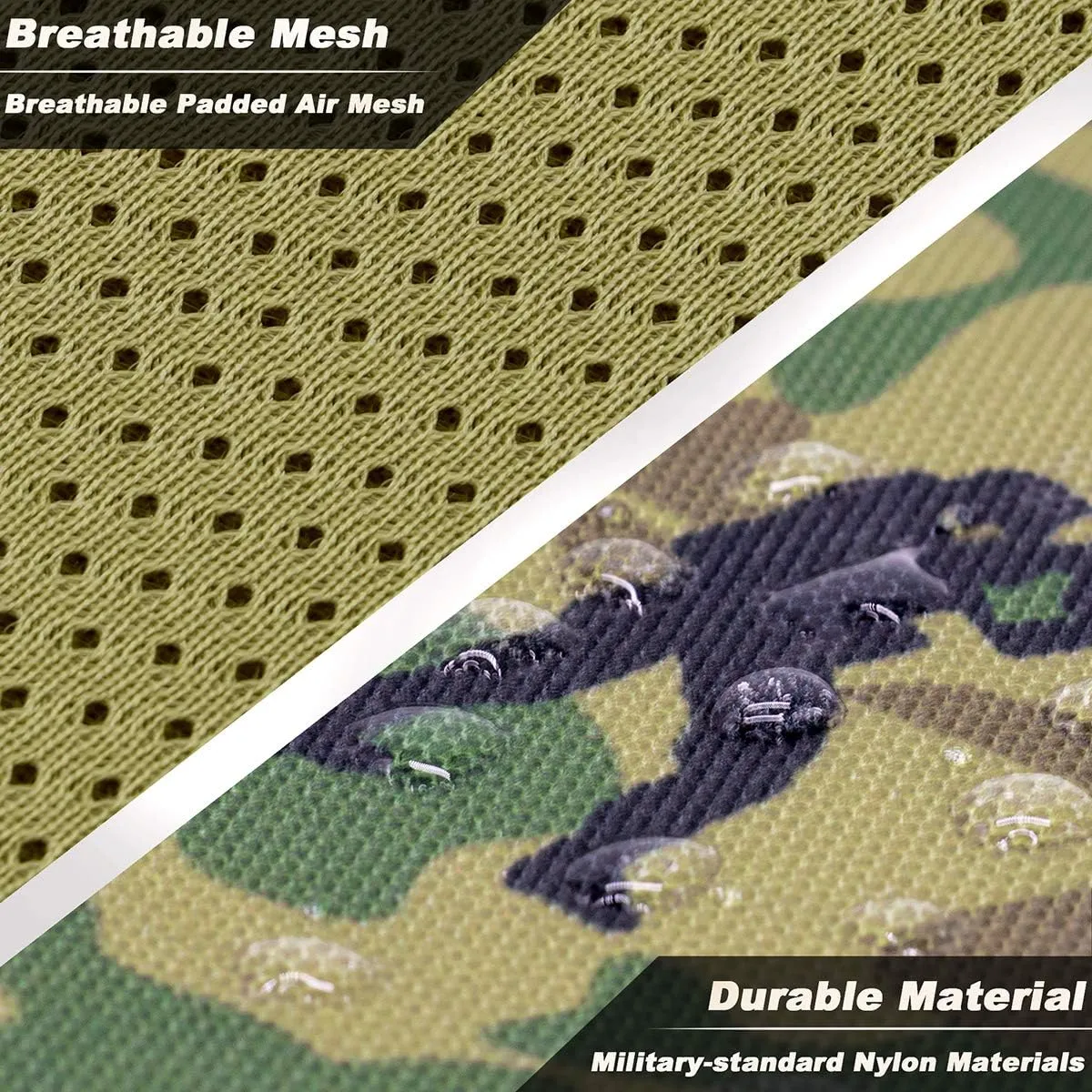 Tactical Dog Harness Large,Military Service Weighted Dog Vest Harness Working Dog MOLLE Vest with Loop Panels,No-Pull Training Harness with Leash Clips for Walking Hiking Hunting(Camo,M)