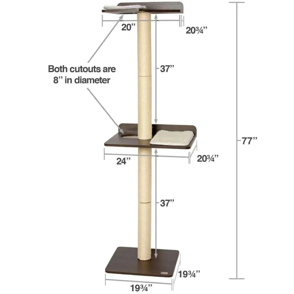 Ultimate Cat Climbing Tower & Activity Tree. (Tall sisal Scratching Posts, Modern cat Furniture,
