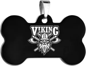 Viking Pirate Pet ID Tags Personalized Stainless Steel Dog and Cat Tags Cute Collar Tag Bone Shape
