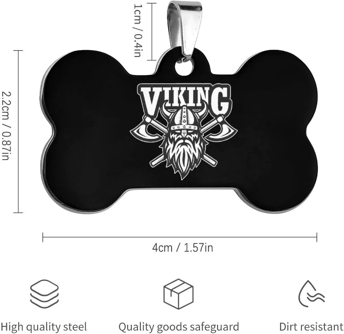 Viking Pirate Pet ID Tags Personalized Stainless Steel Dog and Cat Tags Cute Collar Tag Bone Shape