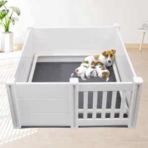 Whelping Box for Dogs and Puppies with Pig Rails and Waterproof Whelping Pad, 383818in Puppies Playpen with Adjustable Height Door ID Collars for Medium Small Dogs