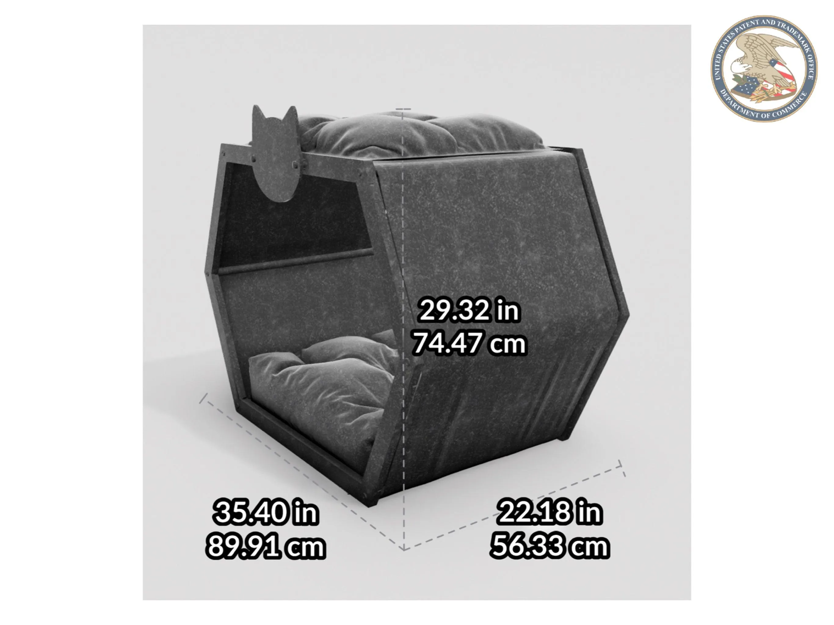 WLO® White Hexxon Modern Cat Bed