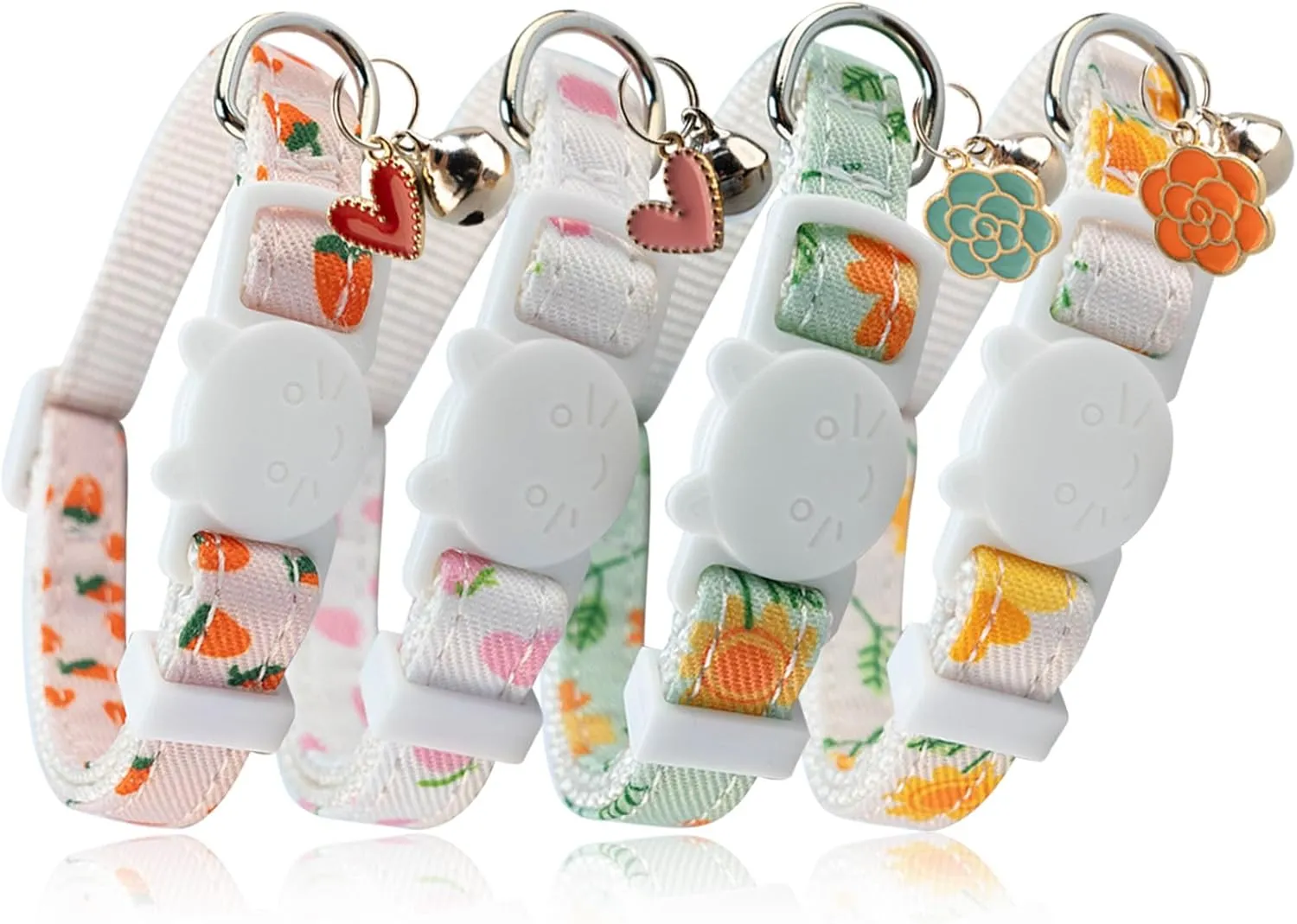 Yizepet Cat Collars with Bells, Breakaway Kitten Collar, Cute Kitty Collar in 4 Pack, Pet Supplies Accessories