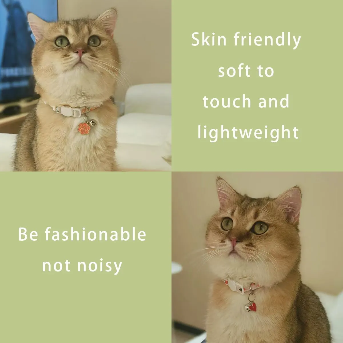 Yizepet Cat Collars with Bells, Breakaway Kitten Collar, Cute Kitty Collar in 4 Pack, Pet Supplies Accessories