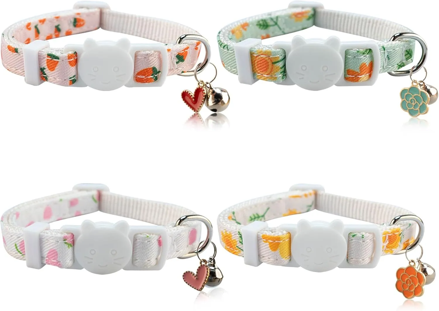 Yizepet Cat Collars with Bells, Breakaway Kitten Collar, Cute Kitty Collar in 4 Pack, Pet Supplies Accessories