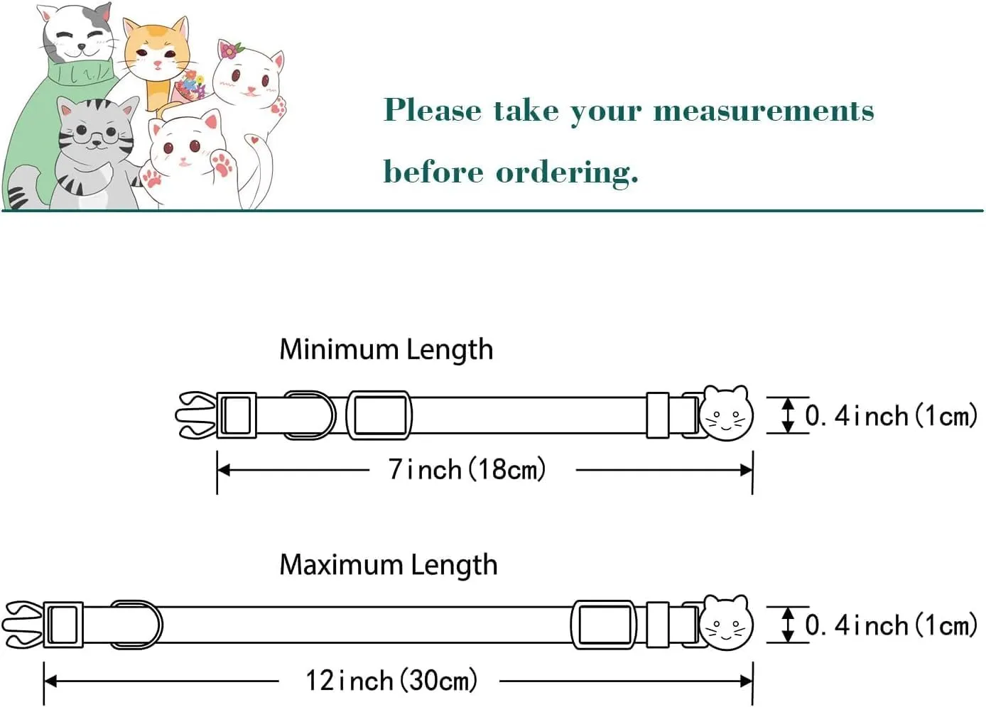 Yizepet Cat Collars with Bells, Breakaway Kitten Collar, Cute Kitty Collar in 4 Pack, Pet Supplies Accessories