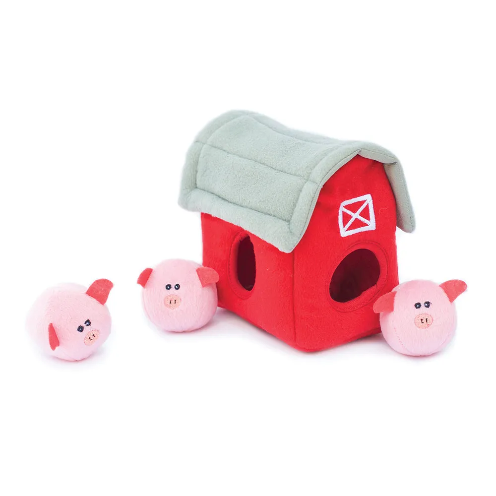 Zippypaws Burrow Pig Barn Dog Toy